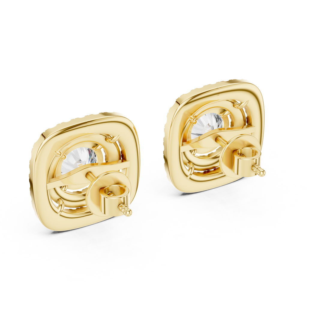 Cushion Double Halo Diamond Studs