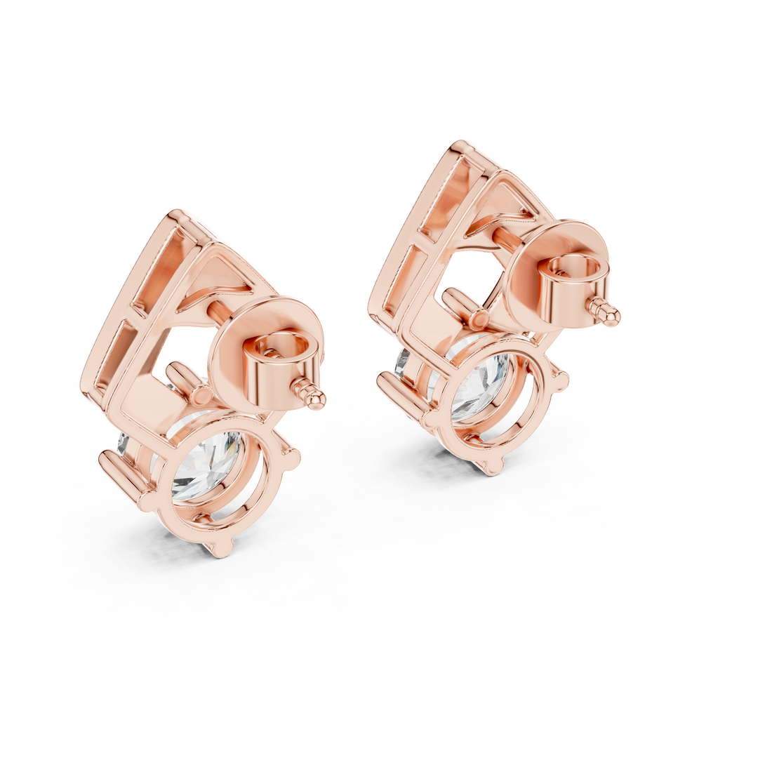 Apex Geometric Solitaire Diamond Studs
