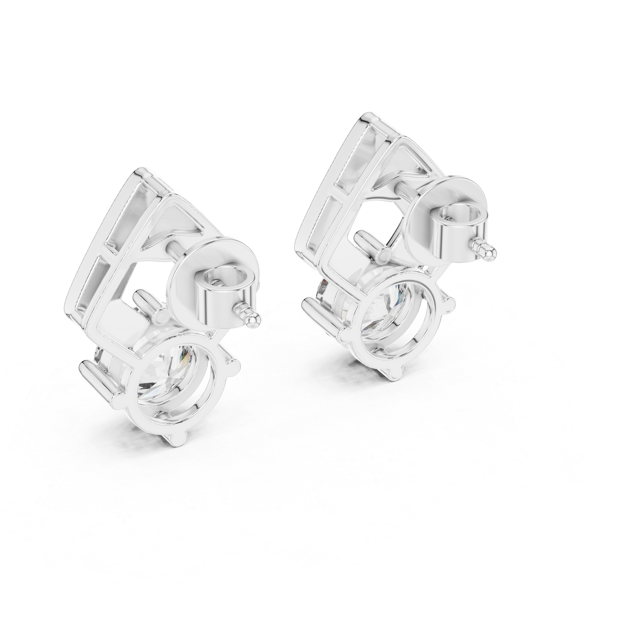 Apex Geometric Solitaire Diamond Studs