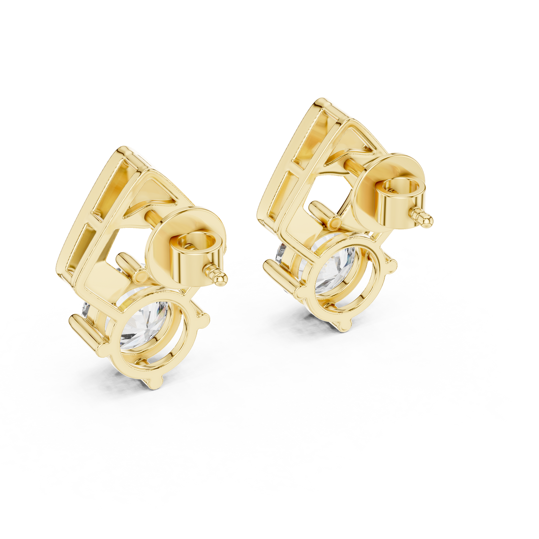Apex Geometric Solitaire Diamond Studs