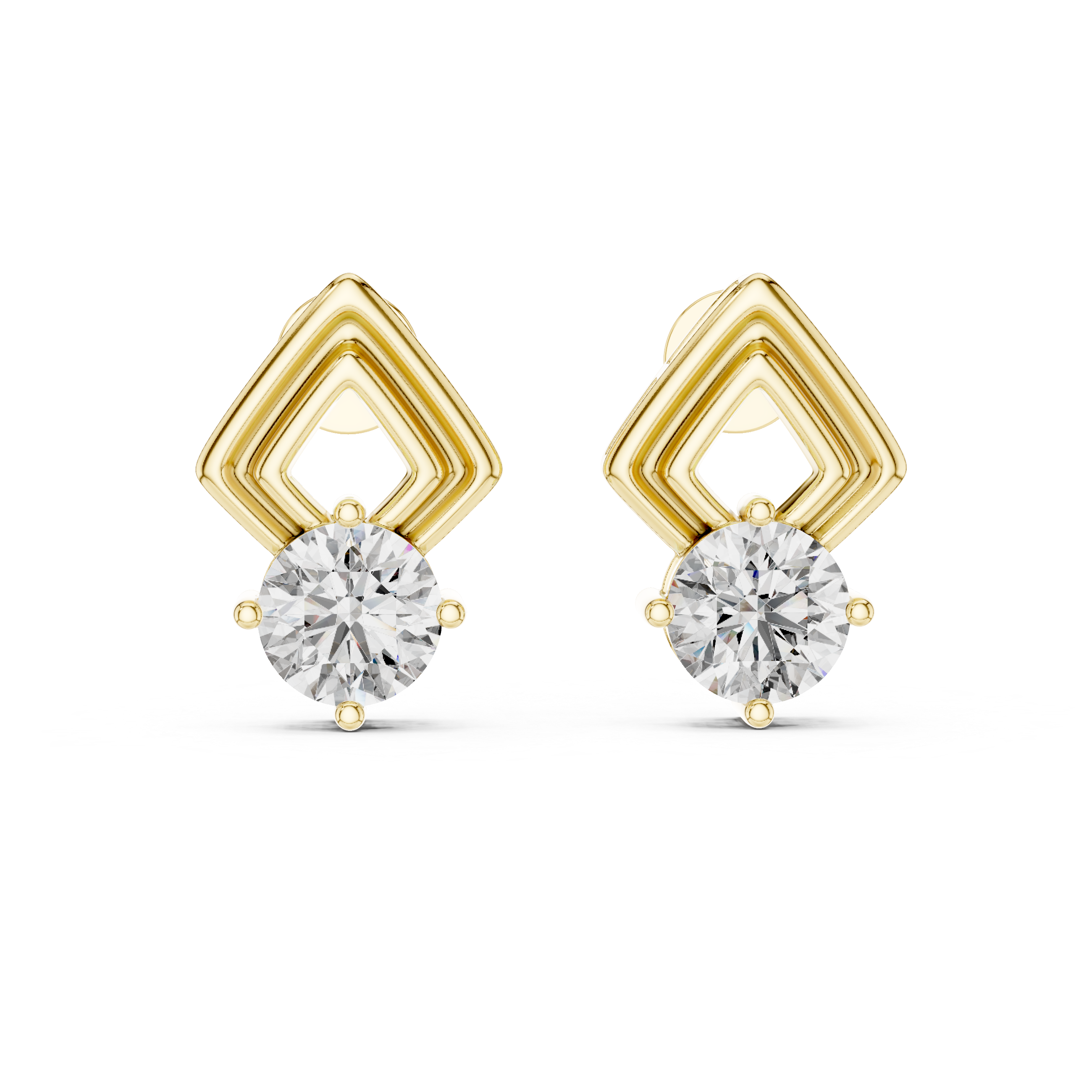 Apex Geometric Solitaire Diamond Studs