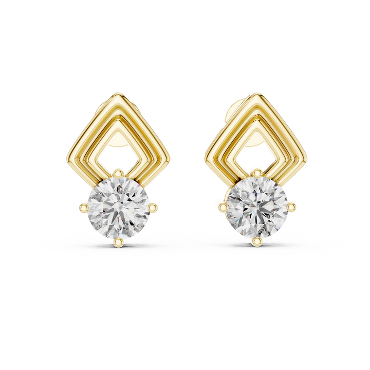 Apex Geometric Solitaire Diamond Studs