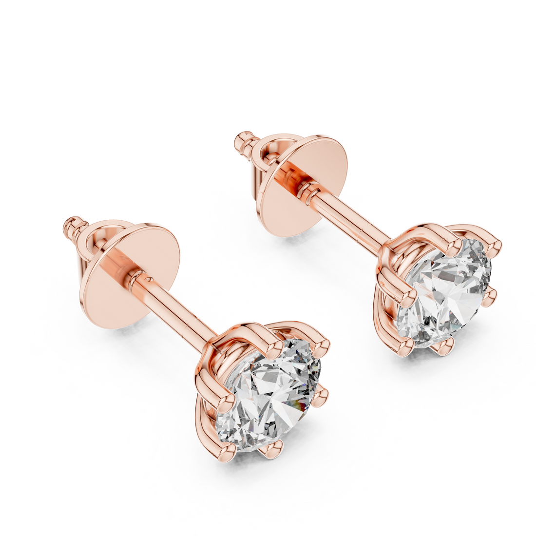 Classic 6-Prong Round Solitaire Diamond Stud