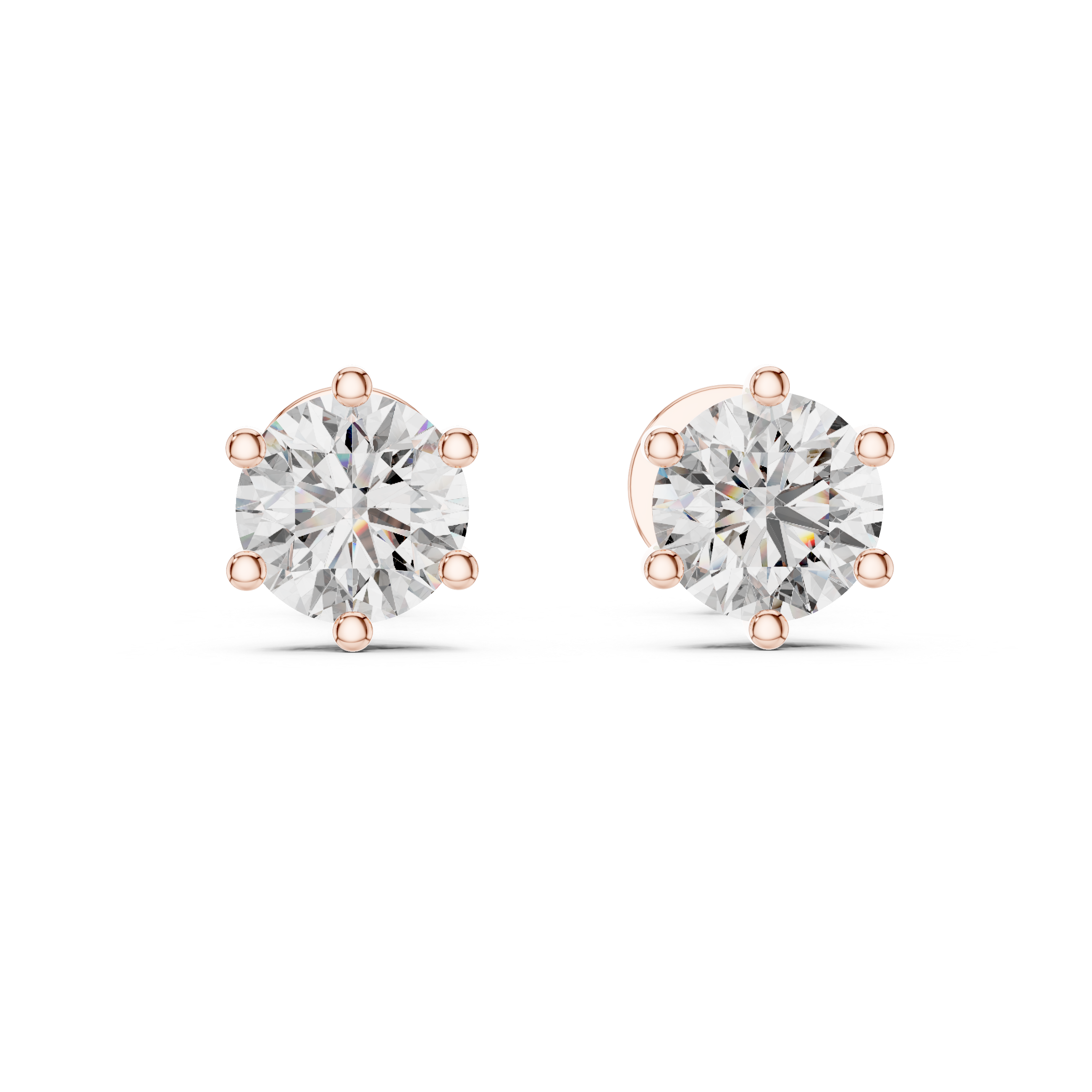 Classic 6-Prong Round Solitaire Diamond Stud
