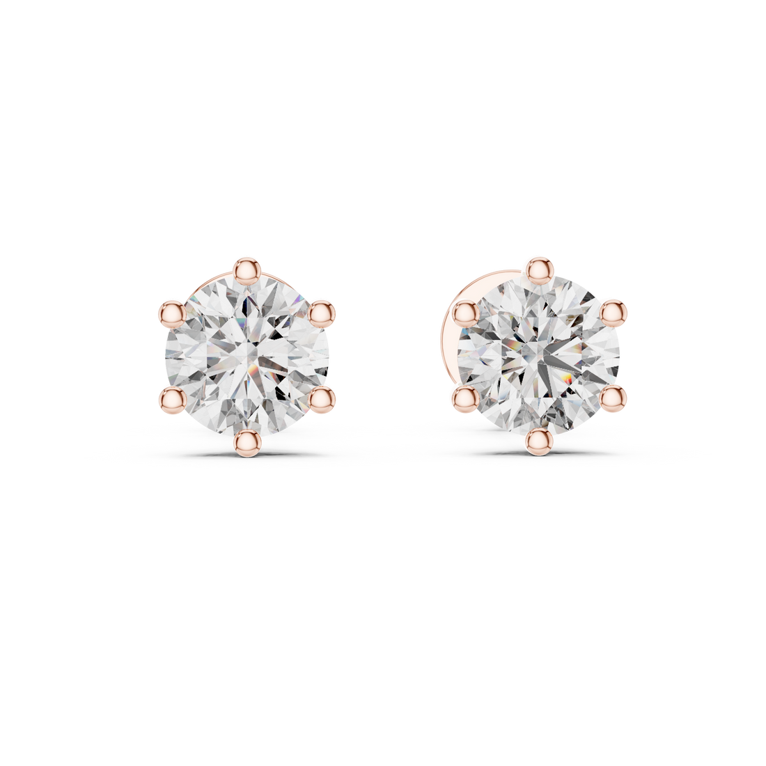 Classic 6-Prong Round Solitaire Diamond Stud