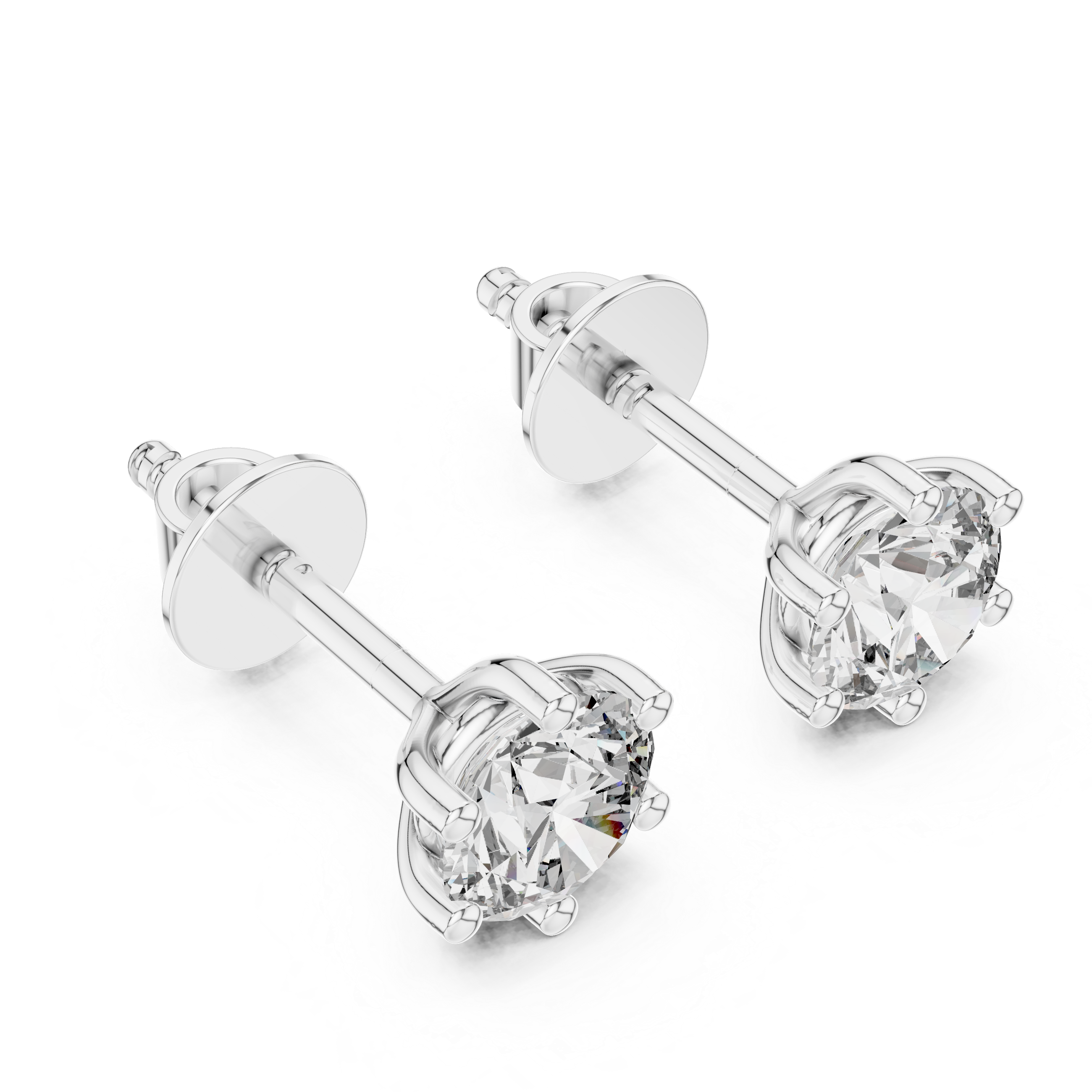 Classic 6-Prong Round Solitaire Diamond Stud