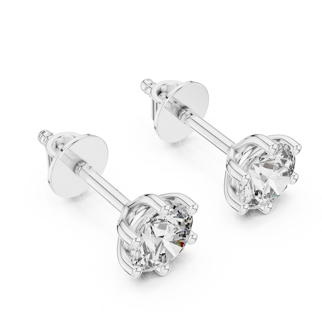 Classic 6-Prong Round Solitaire Diamond Stud