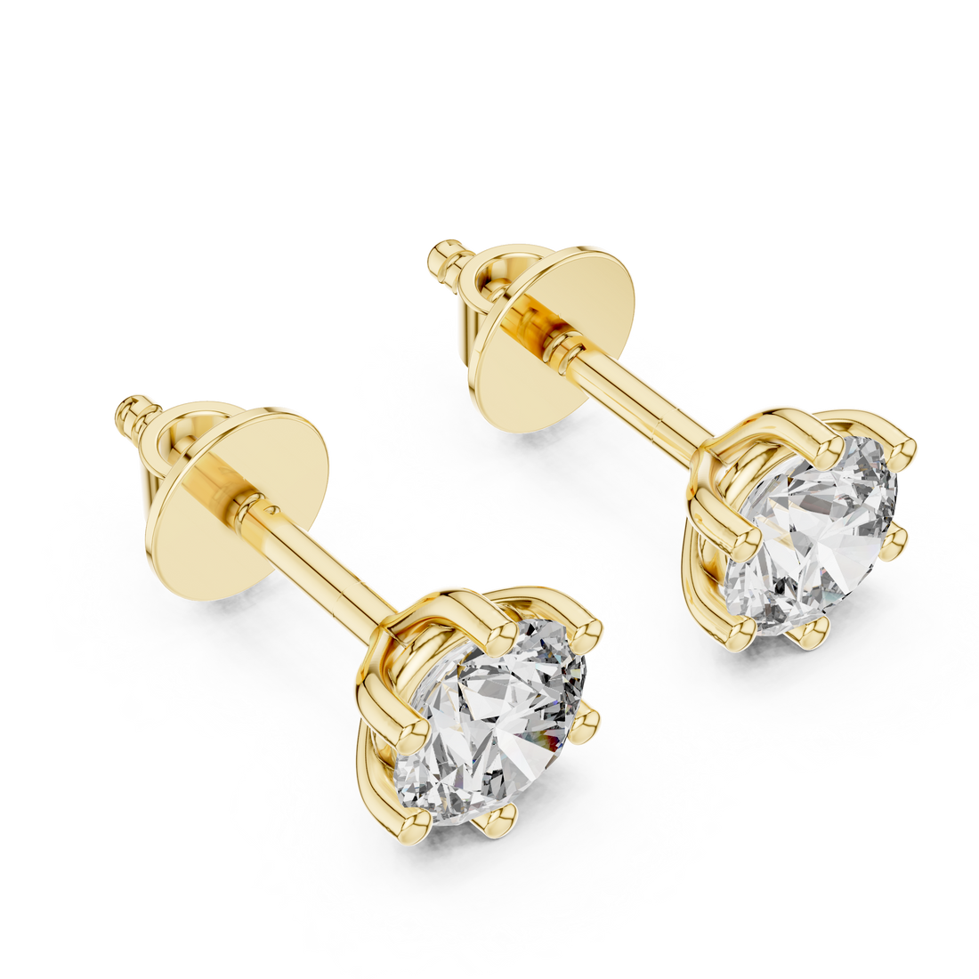 Classic 6-Prong Round Solitaire Diamond Stud
