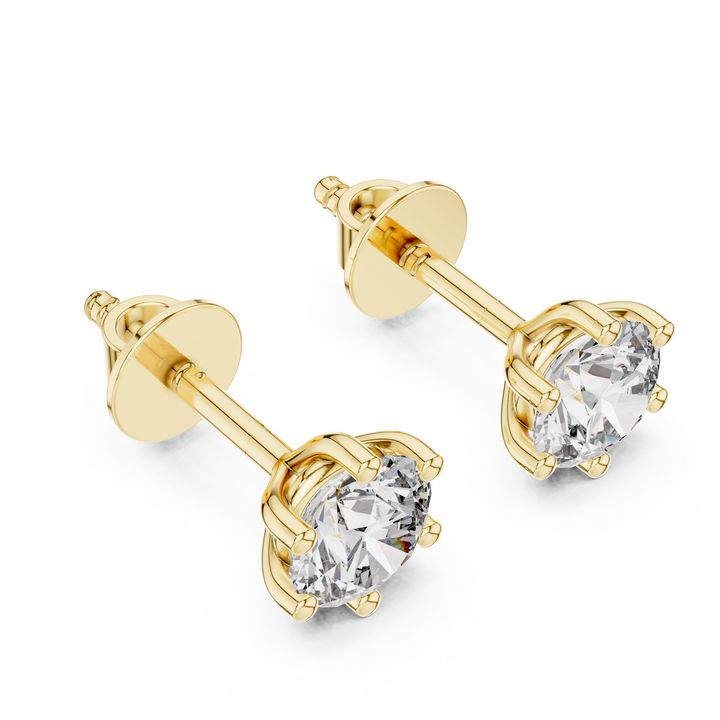 Classic 6-Prong Round Solitaire Diamond Stud