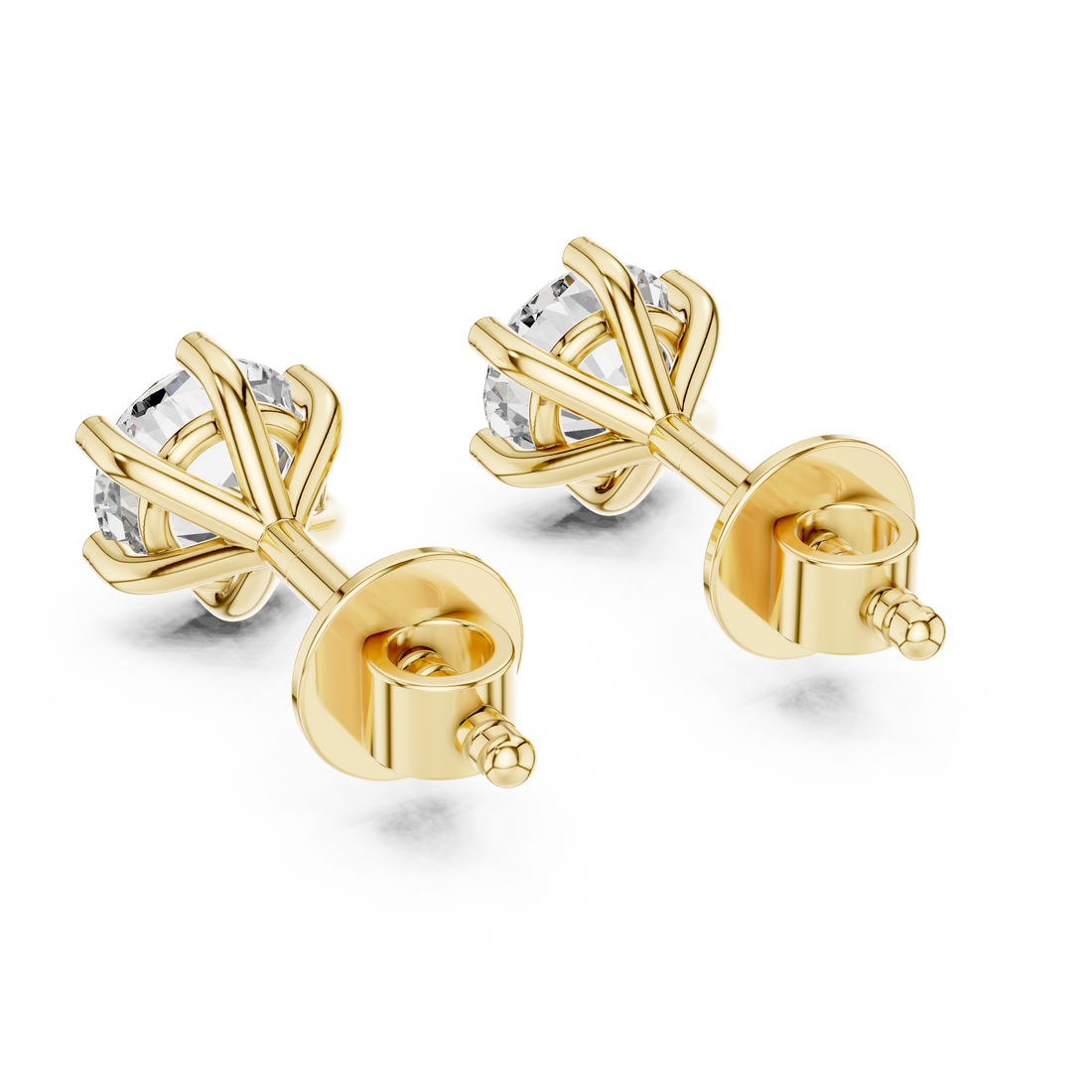 Classic 6-Prong Round Solitaire Diamond Stud