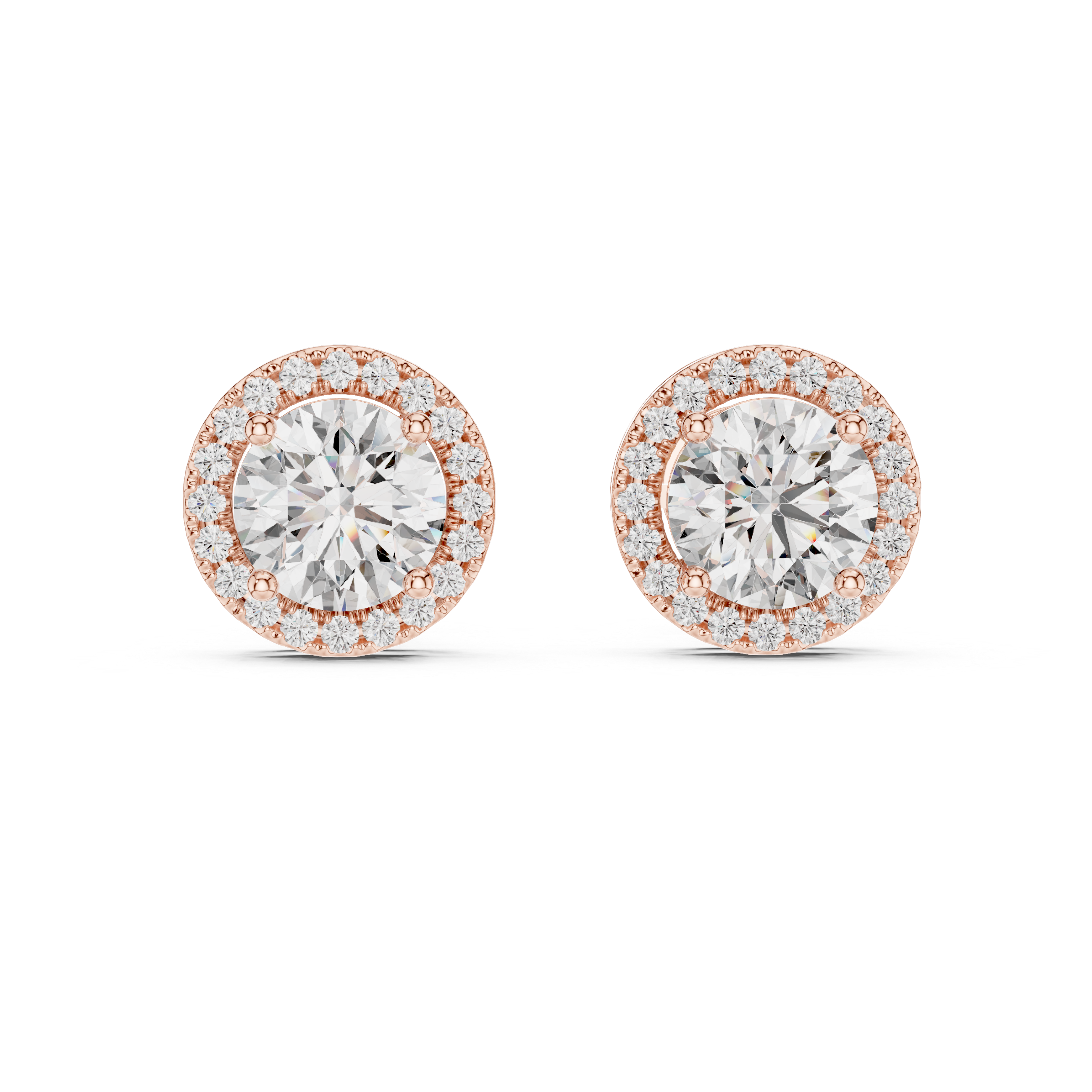 Radiant Round Cut Diamond Studs