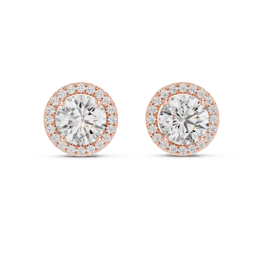 Radiant Round Cut Diamond Studs