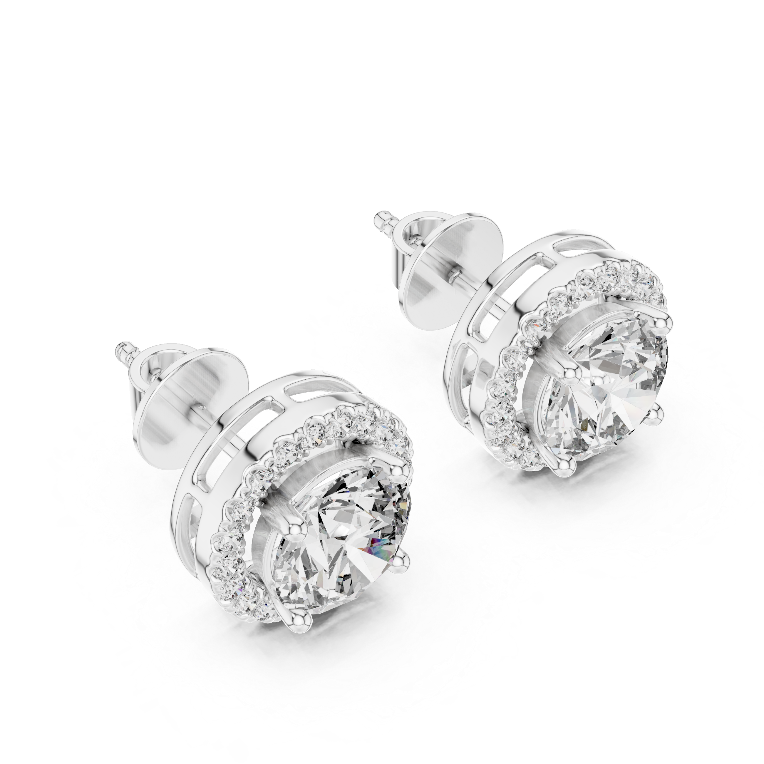 Radiant Round Cut Diamond Studs