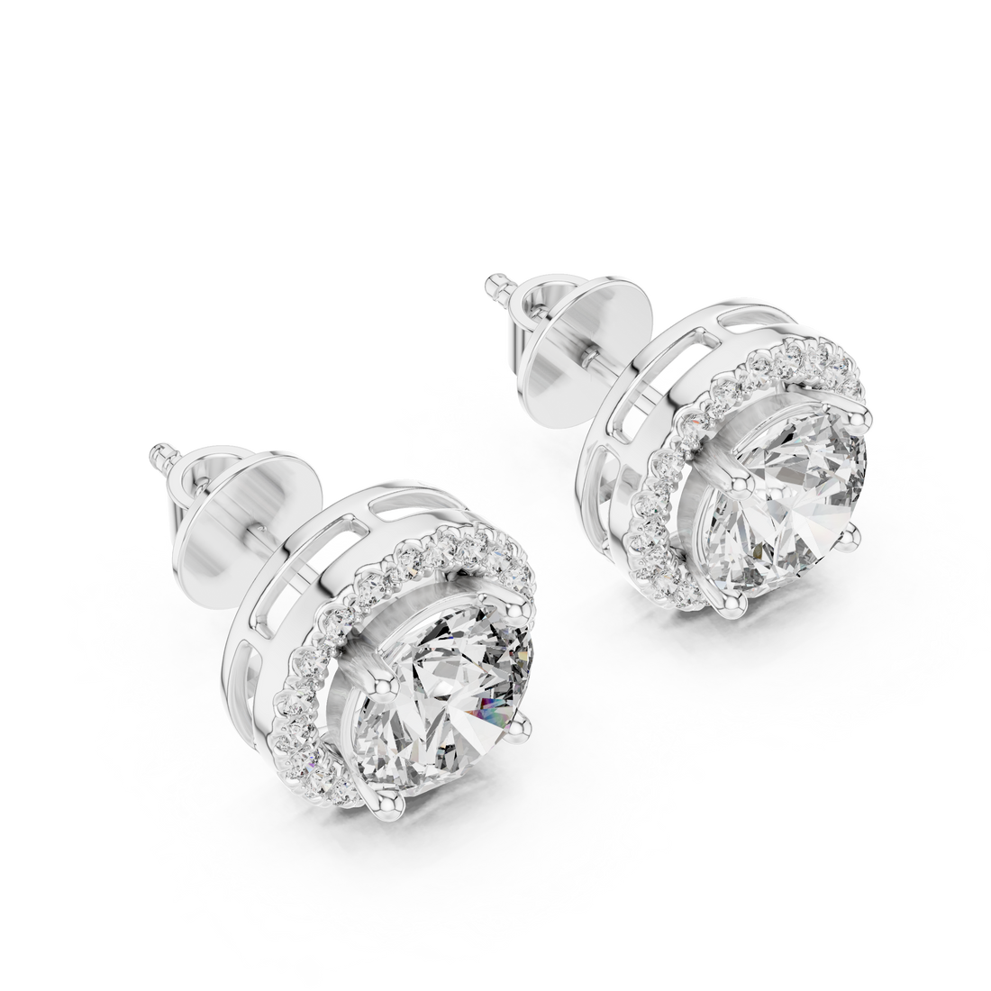 Radiant Round Cut Diamond Studs