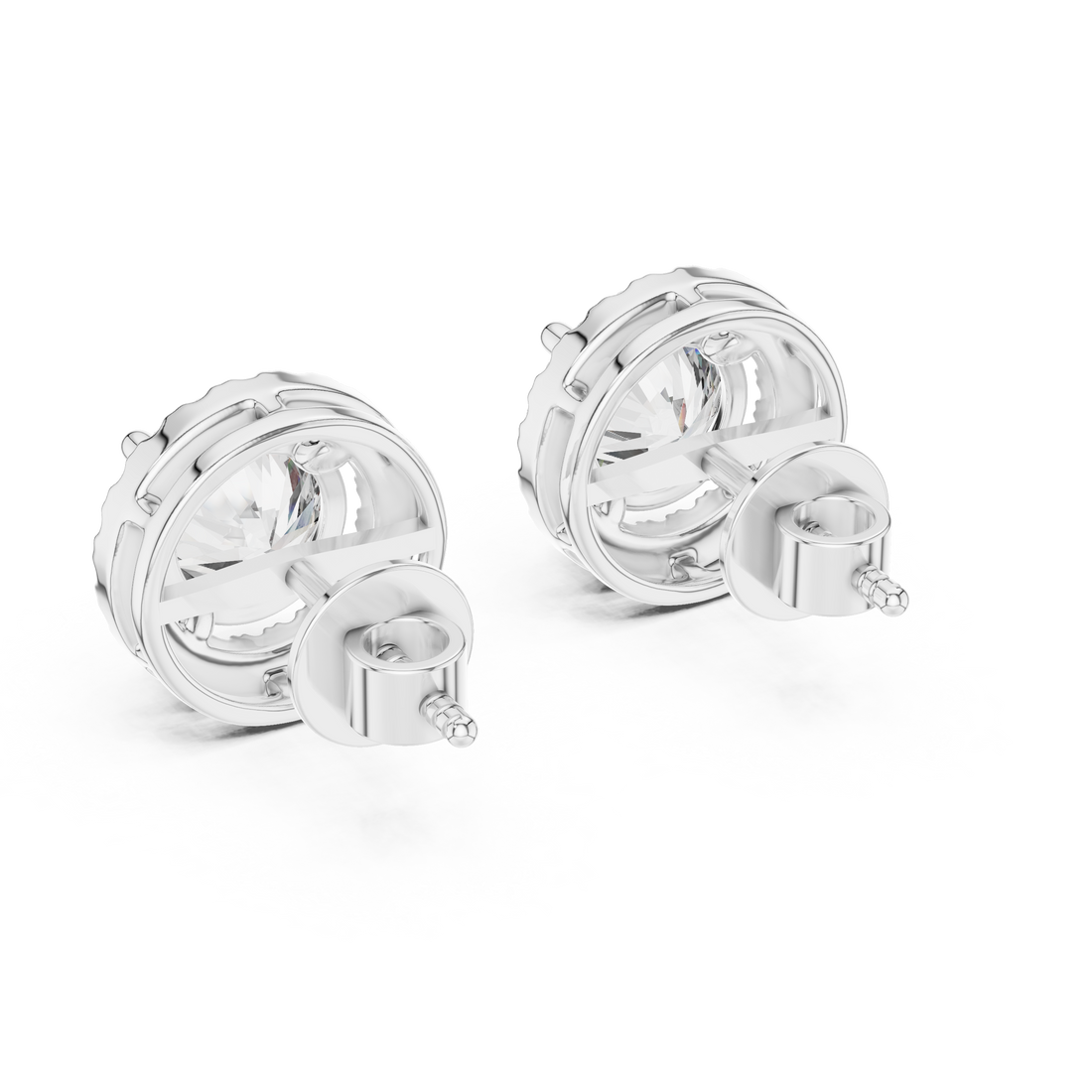 Radiant Round Cut Diamond Studs