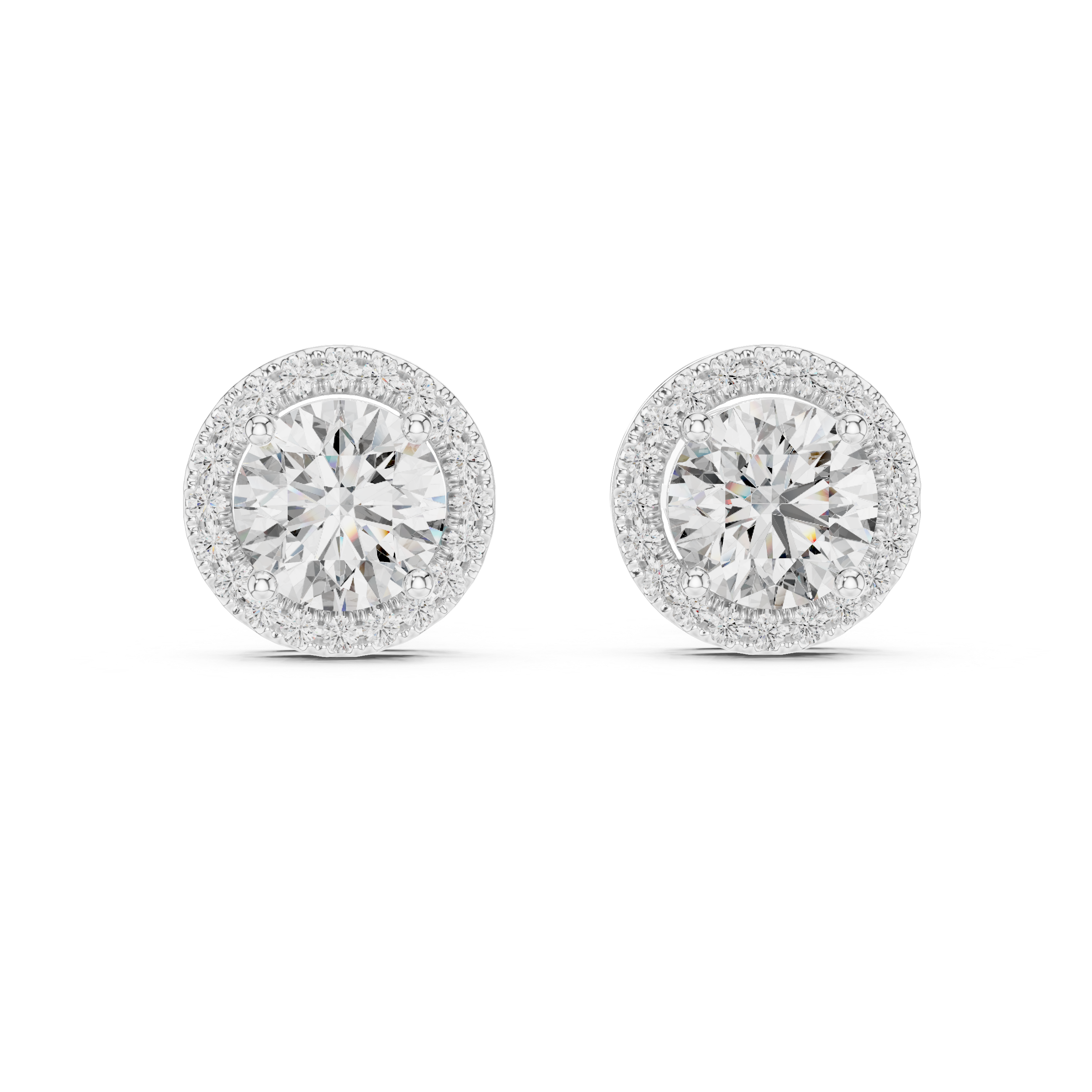 Radiant Round Cut Diamond Studs