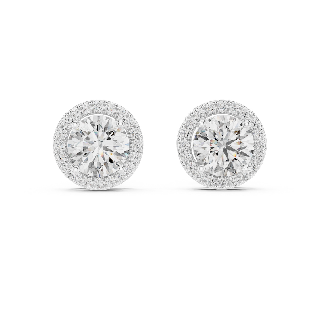 Radiant Round Cut Diamond Studs