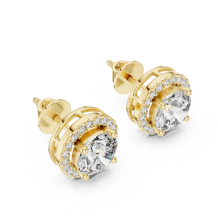 Radiant Round Cut Diamond Studs