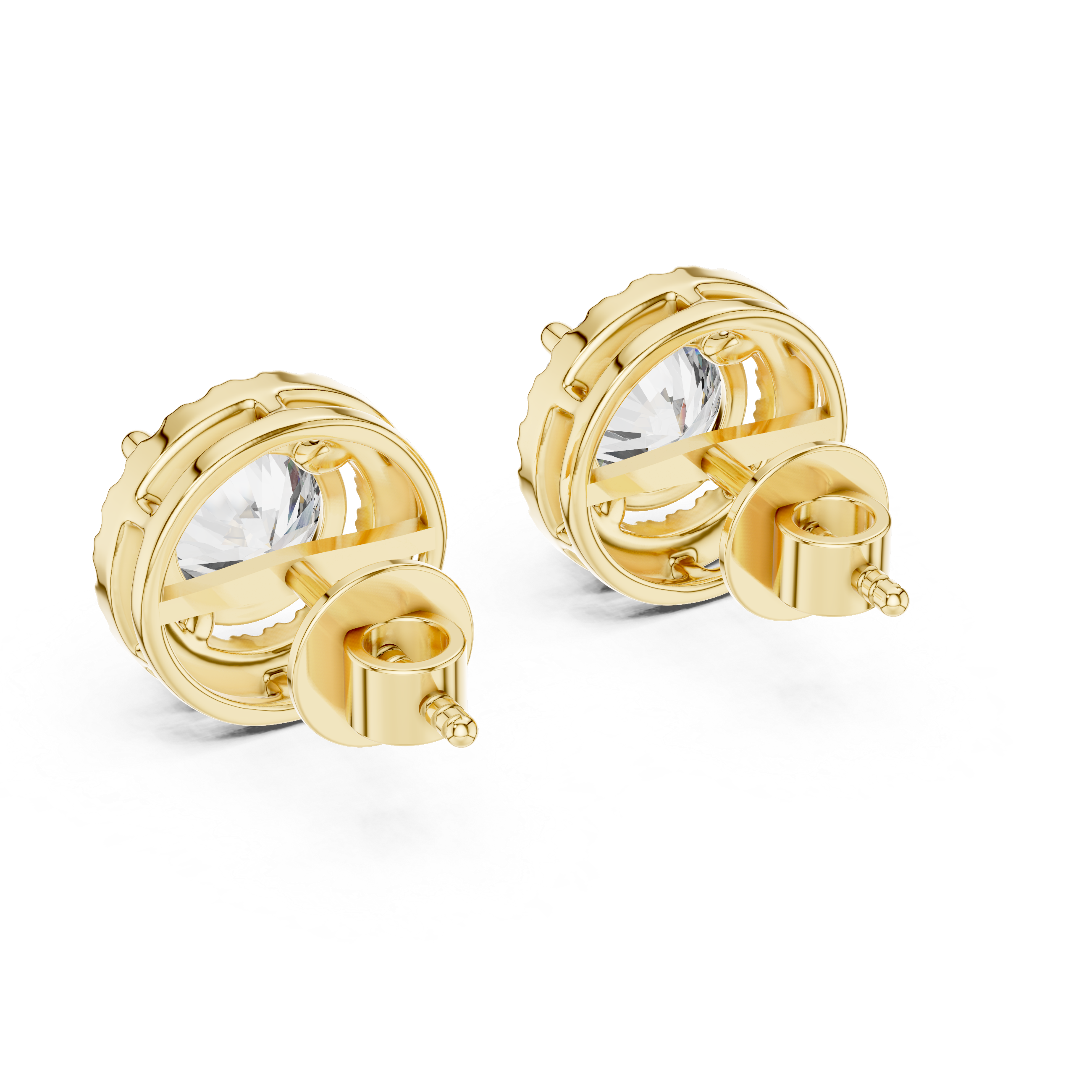 Radiant Round Cut Diamond Studs