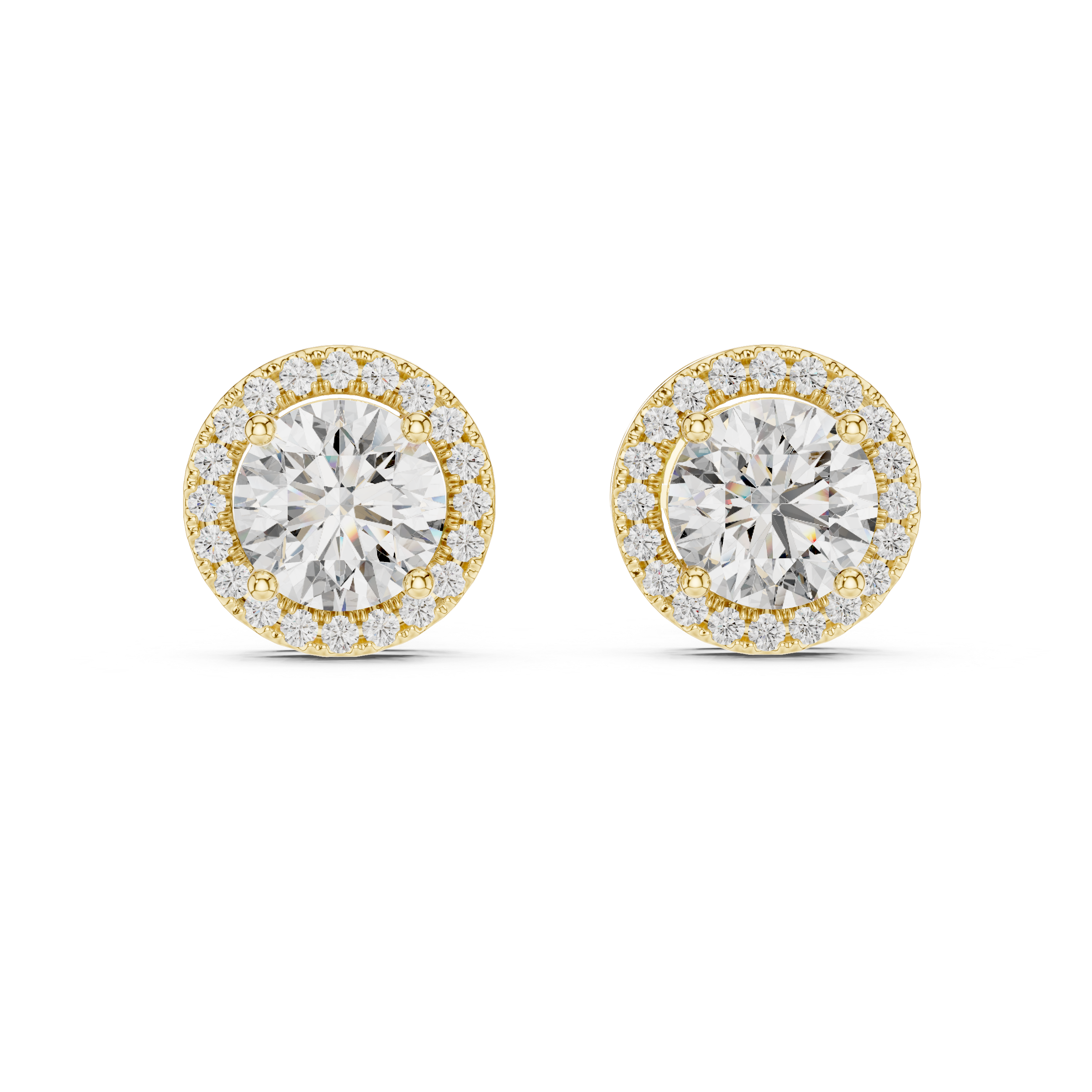 Radiant Round Cut Diamond Studs