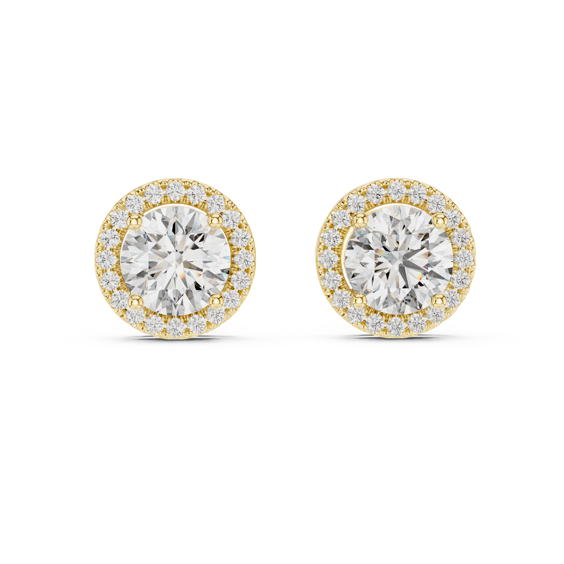 Radiant Round Cut Diamond Studs