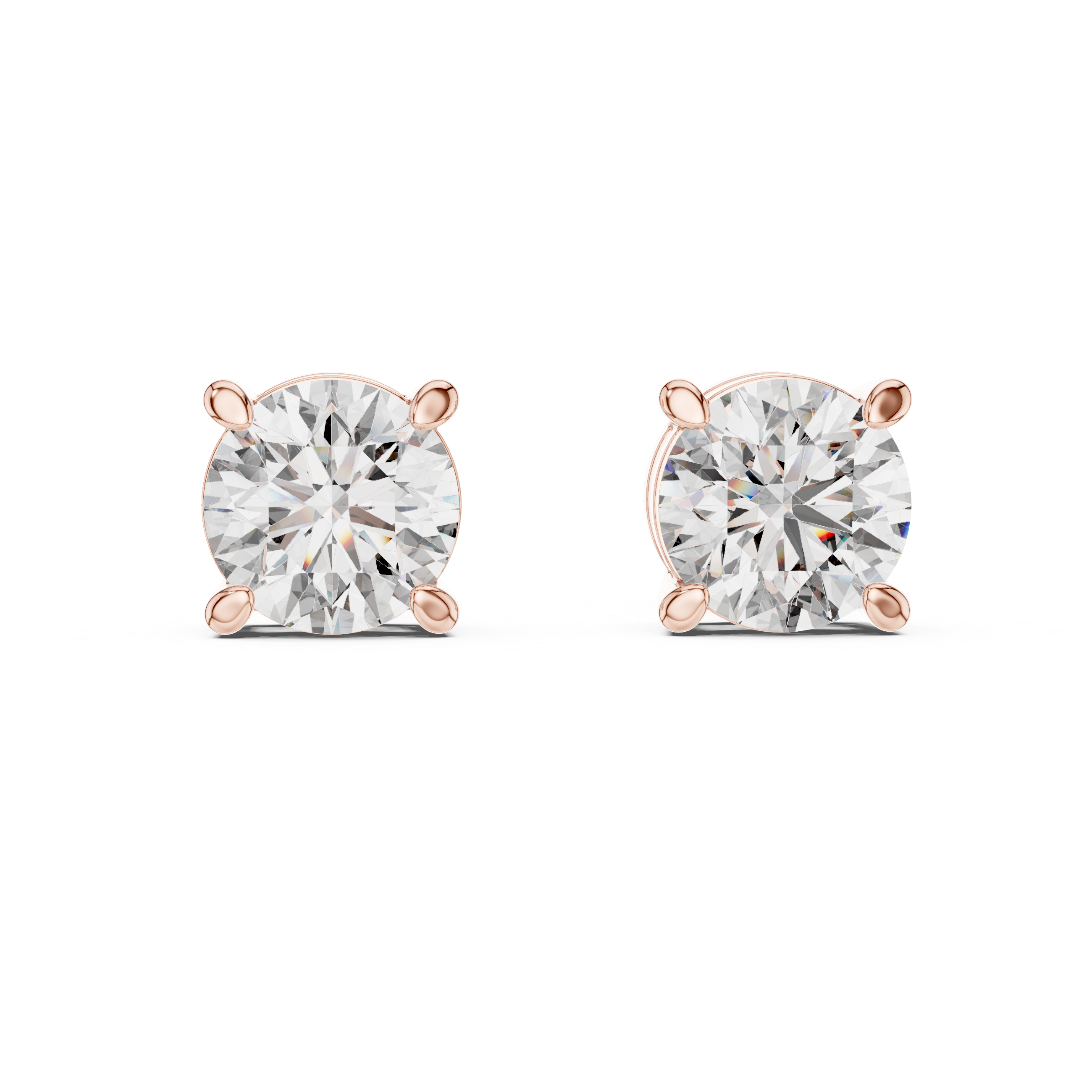 The Imperial Round Cut Diamond Basket Studs