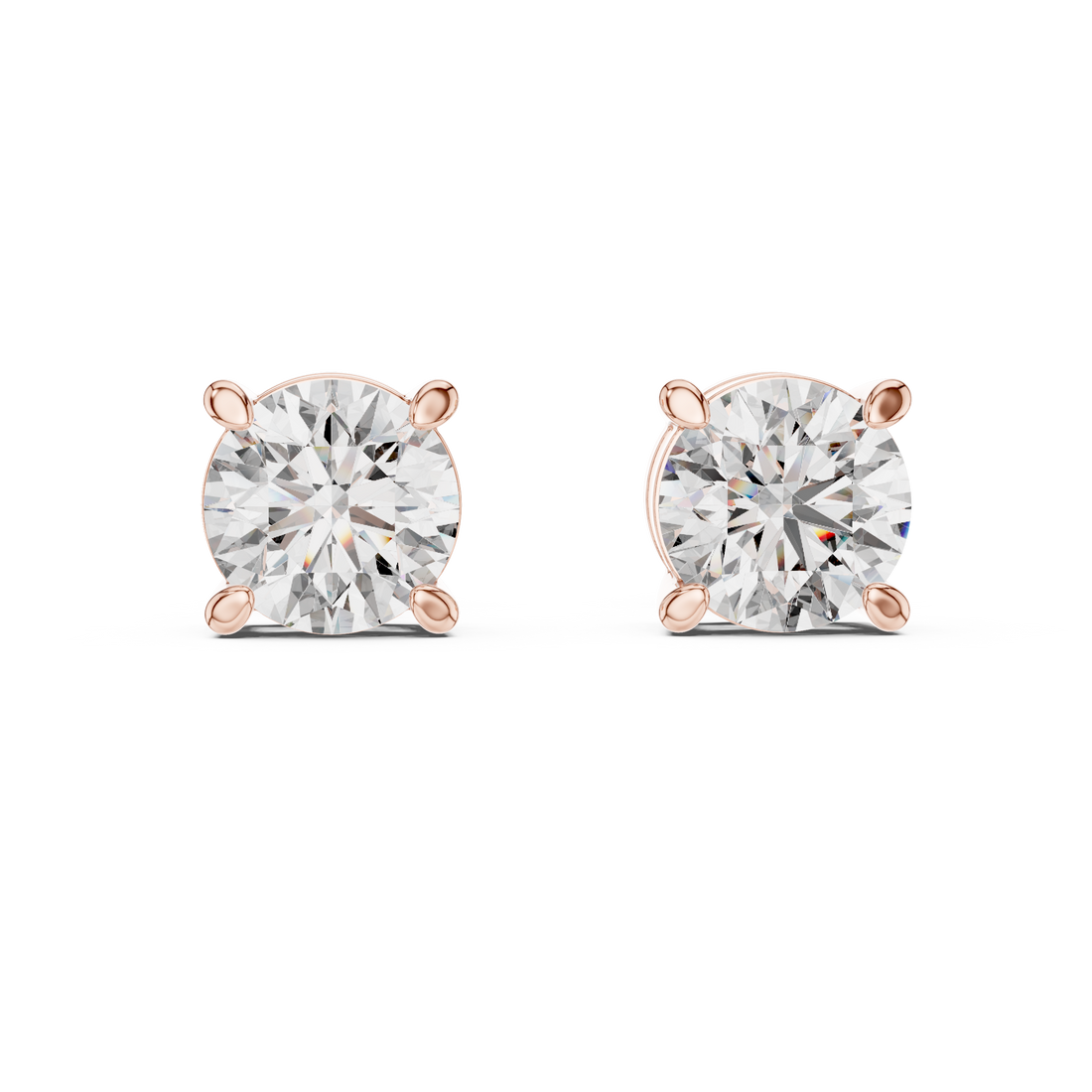 The Imperial Round Cut Diamond Basket Studs