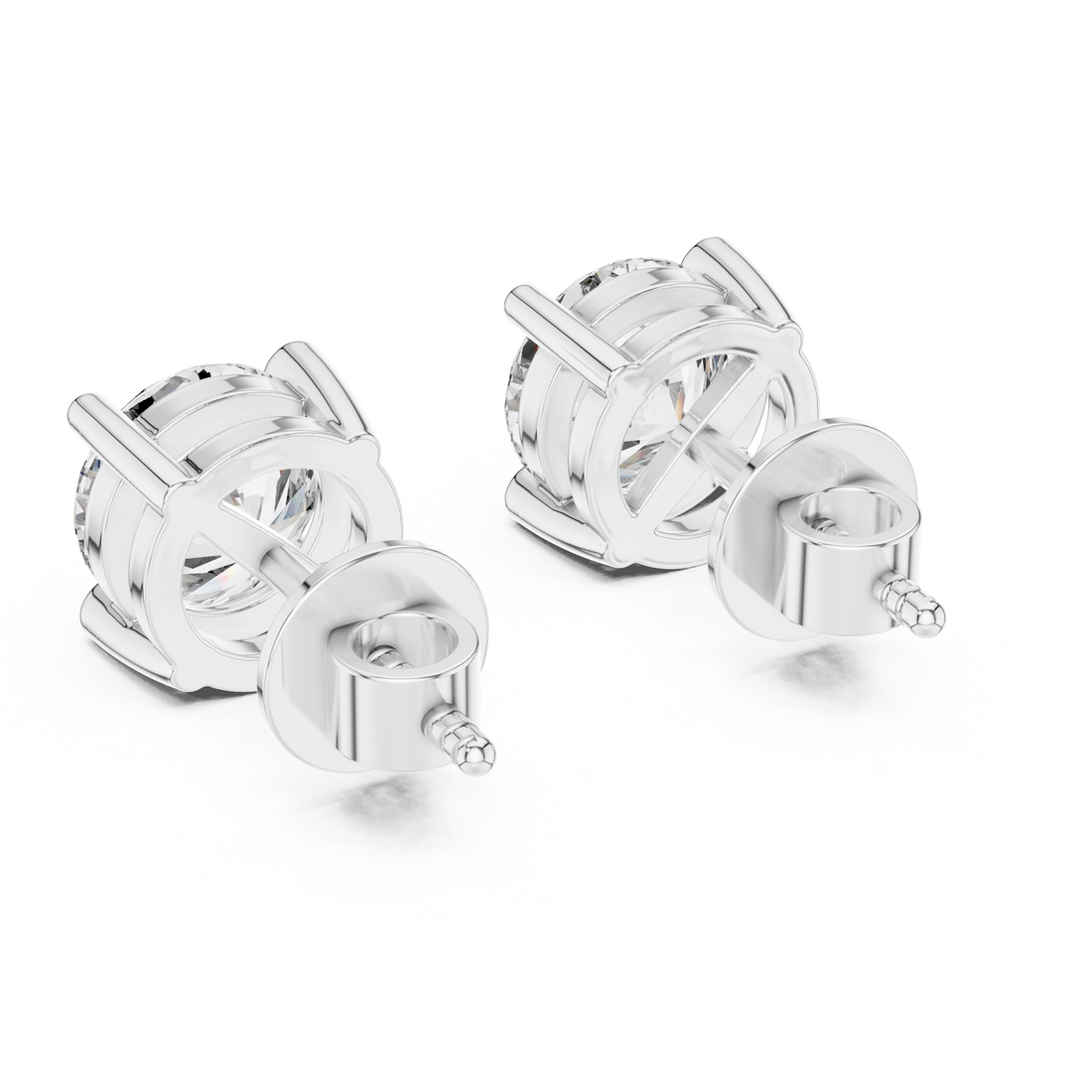The Imperial Round Cut Diamond Basket Studs