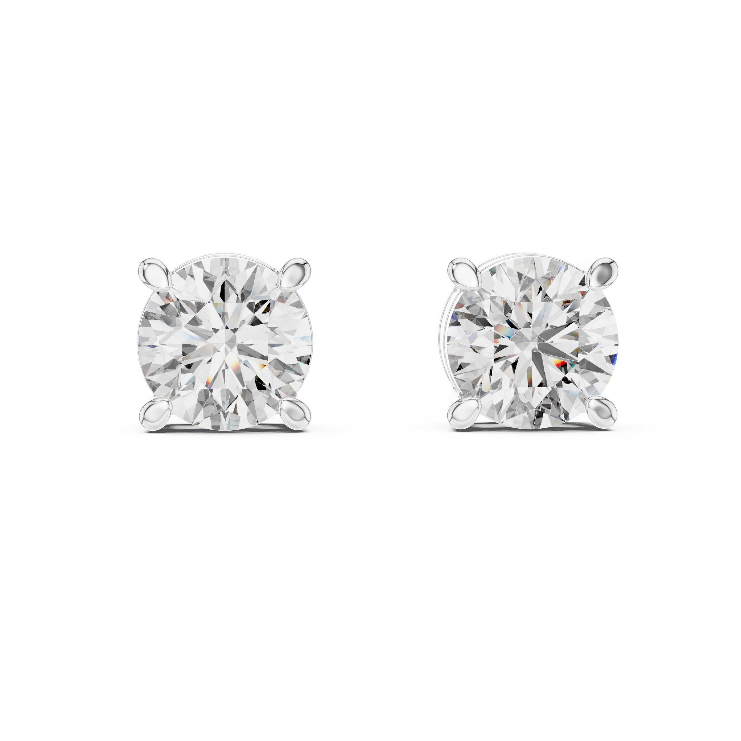 The Imperial Round Cut Diamond Basket Studs