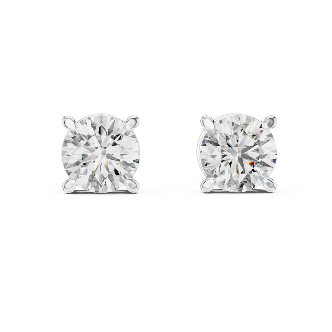 The Imperial Round Cut Diamond Basket Studs