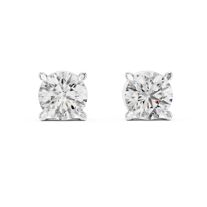 The Imperial Round Cut Diamond Basket Studs
