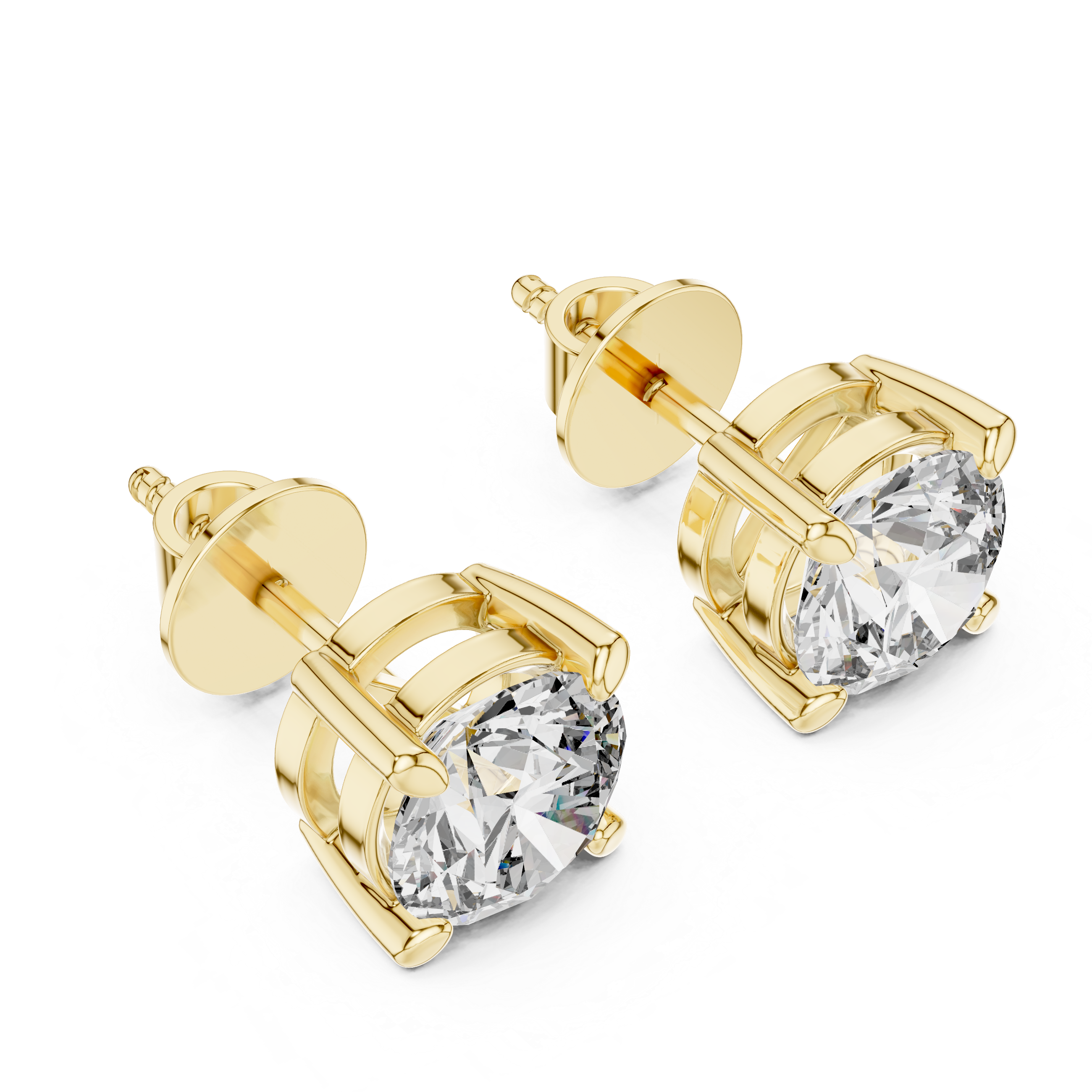 The Imperial Round Cut Diamond Basket Studs