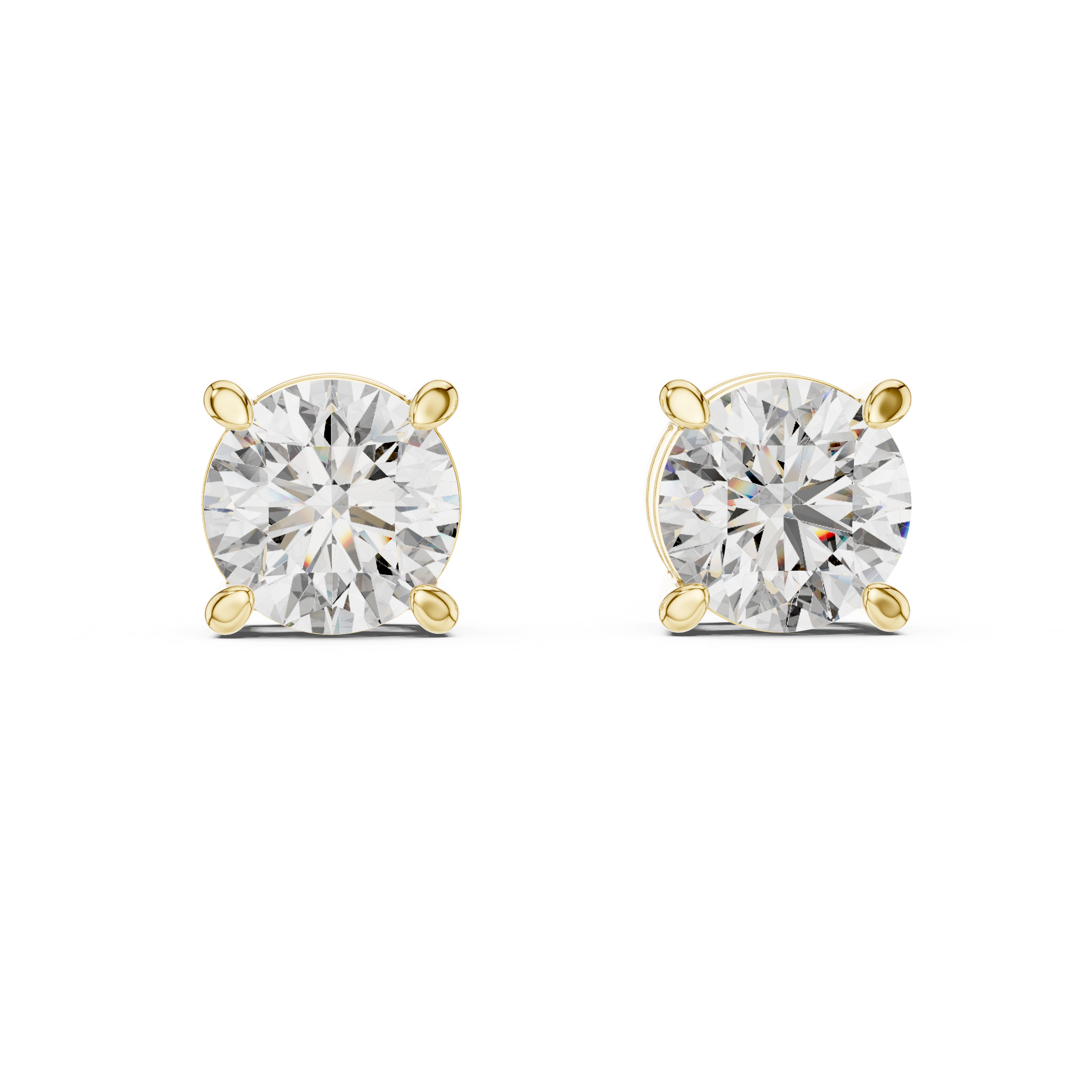 The Imperial Round Cut Diamond Basket Studs