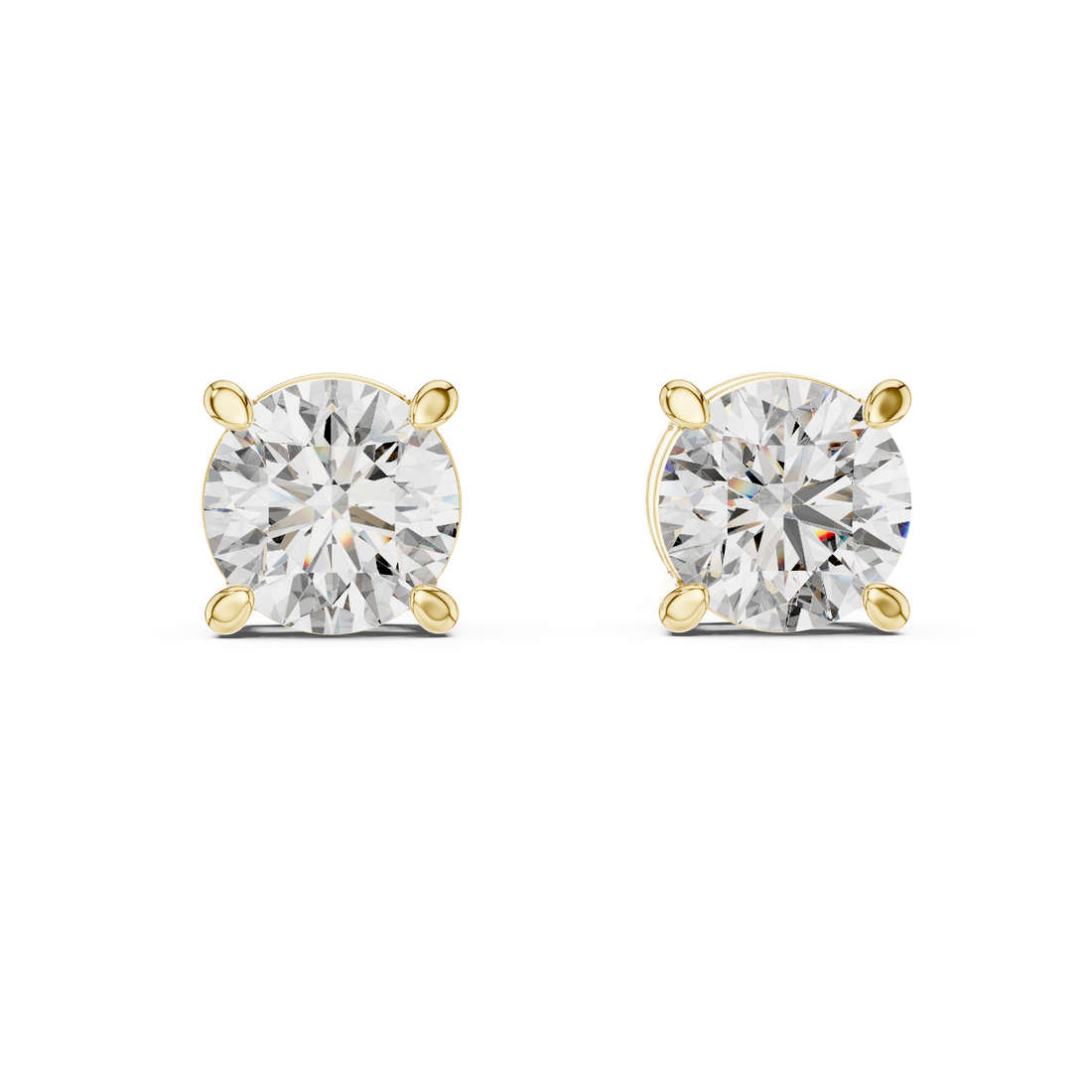The Imperial Round Cut Diamond Basket Studs