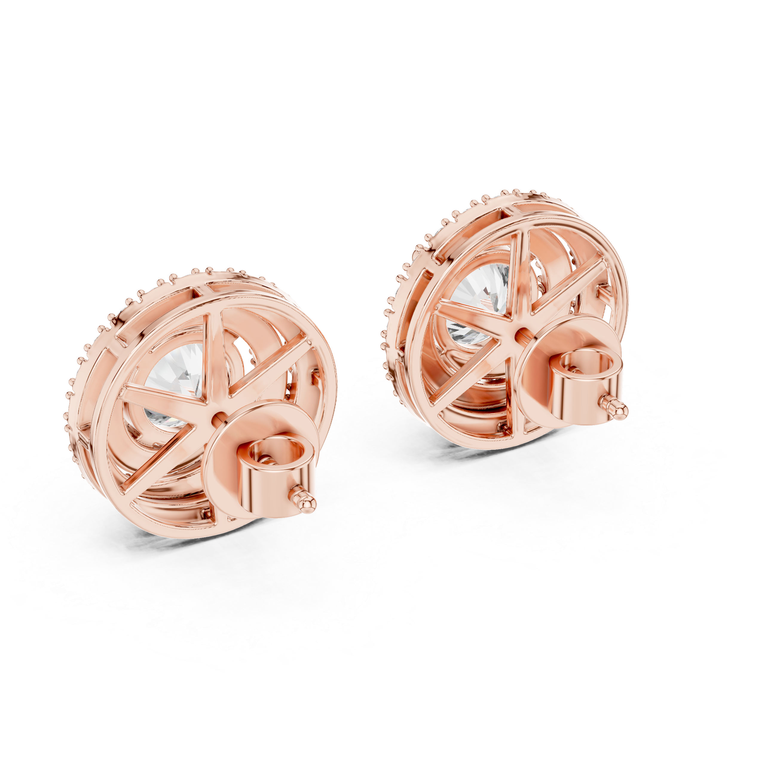 Celestial Double Frame Solitaire Diamond Studs