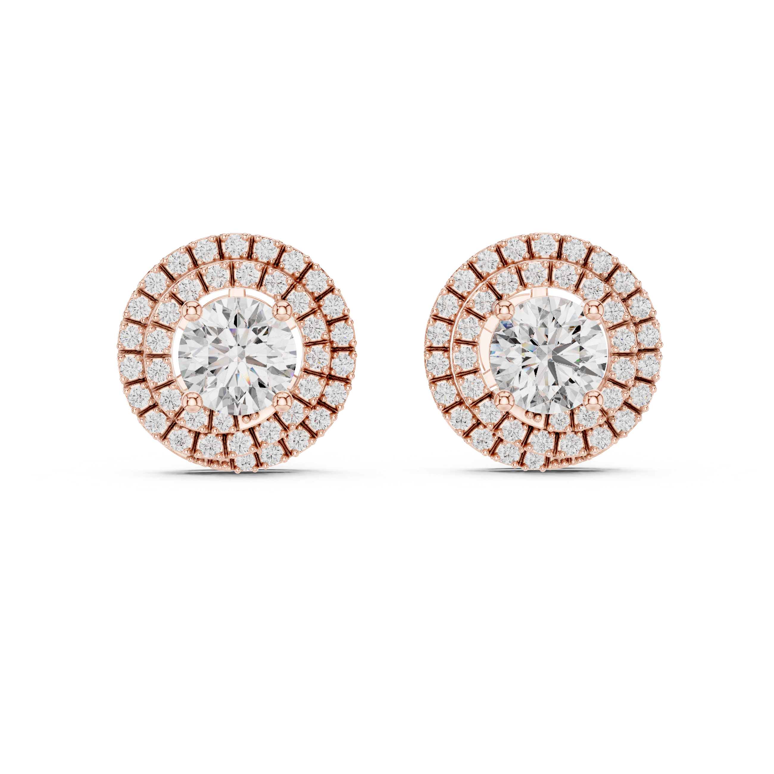 Celestial Double Frame Solitaire Diamond Studs