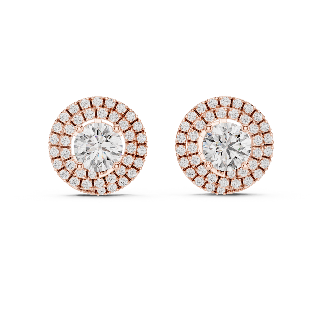 Celestial Double Frame Solitaire Diamond Studs