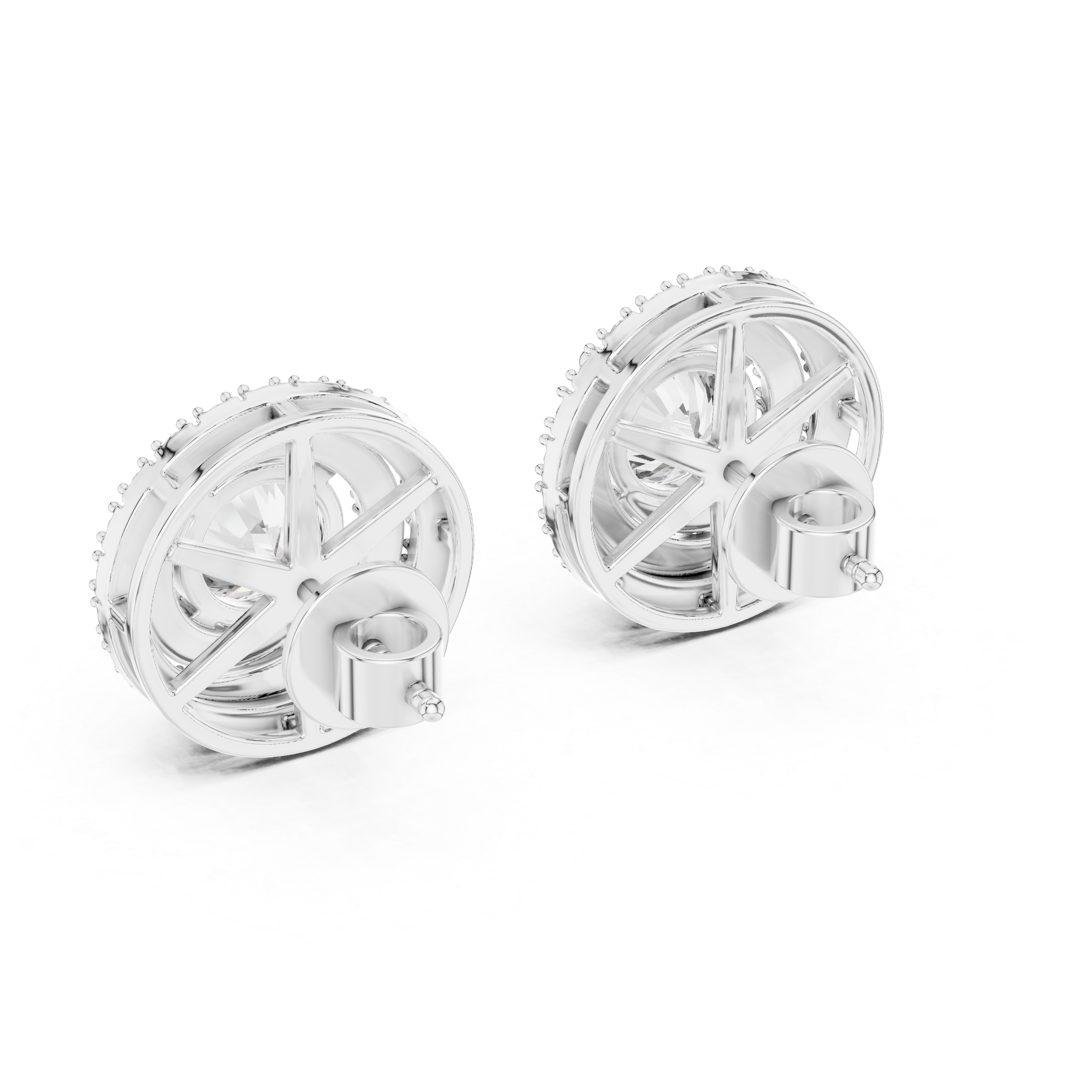 Celestial Double Frame Solitaire Diamond Studs