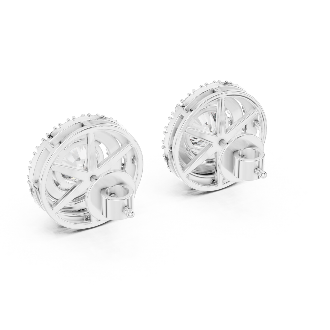 Celestial Double Frame Solitaire Diamond Studs