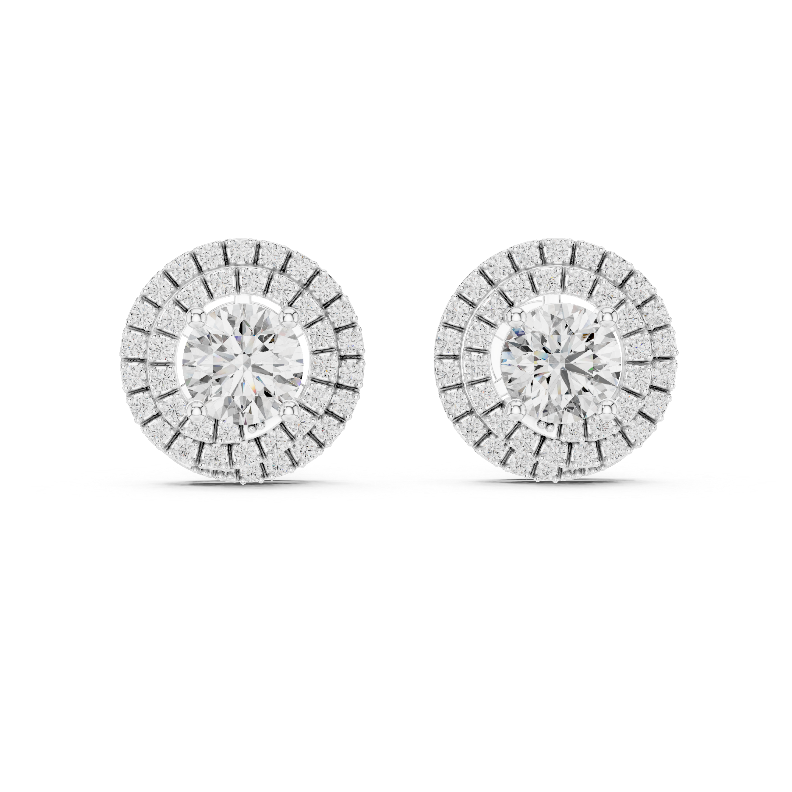 Celestial Double Frame Solitaire Diamond Studs