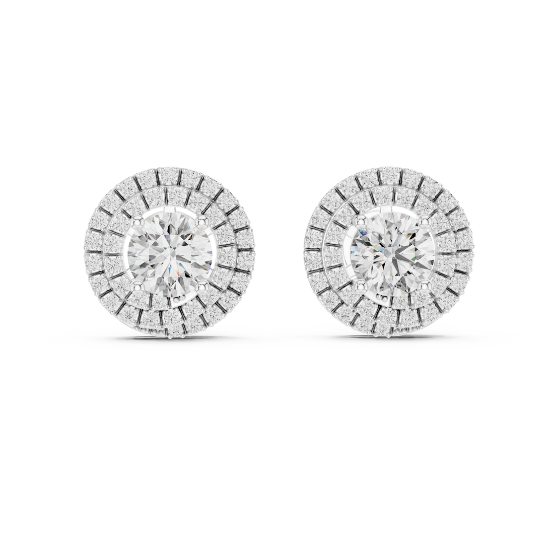 Celestial Double Frame Solitaire Diamond Studs
