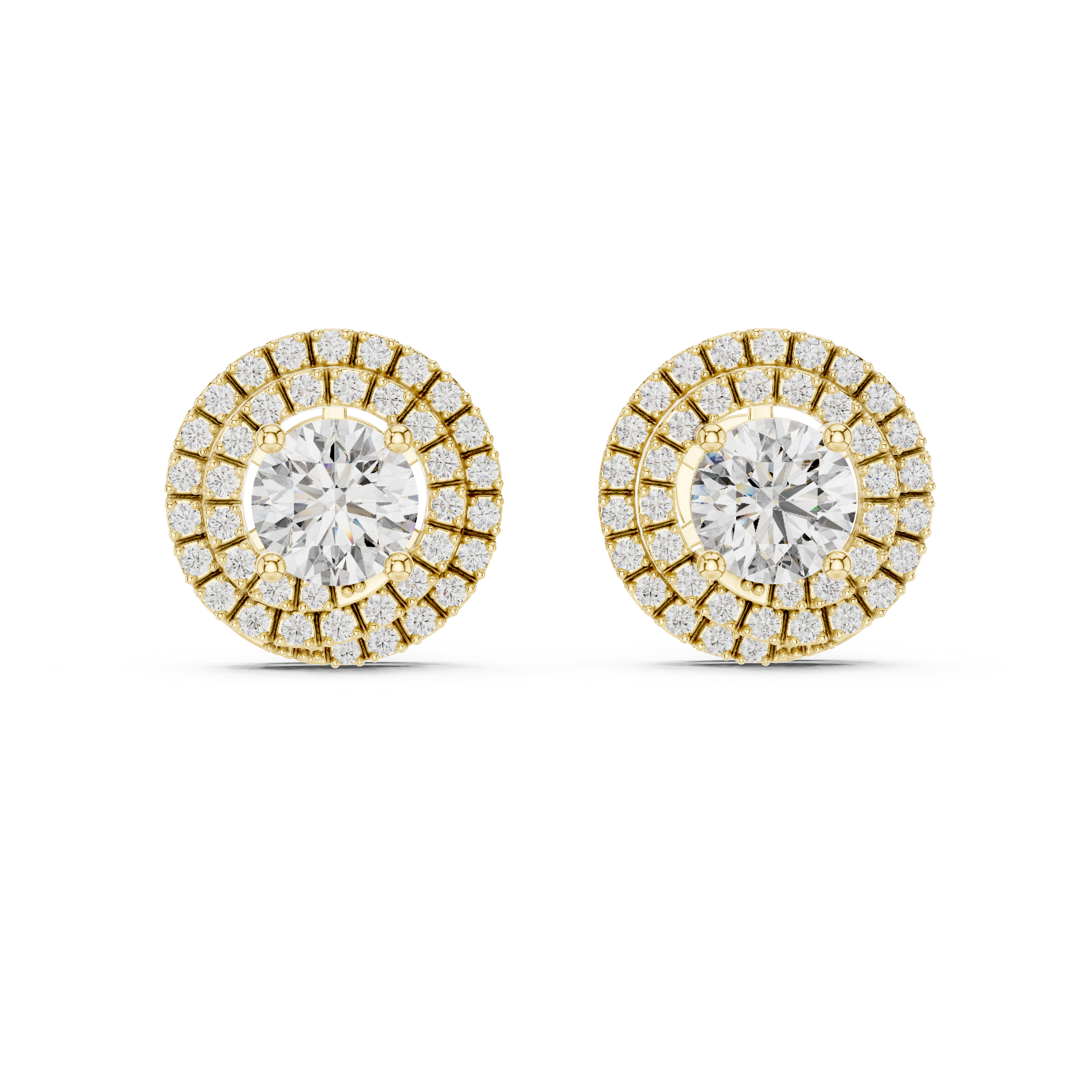 Celestial Double Frame Solitaire Diamond Studs