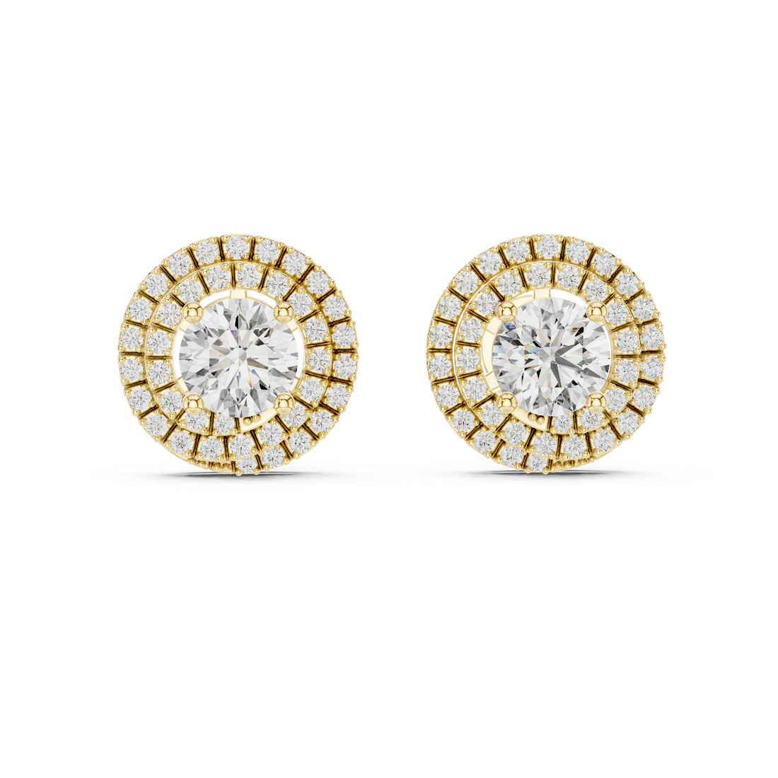 Celestial Double Frame Solitaire Diamond Studs