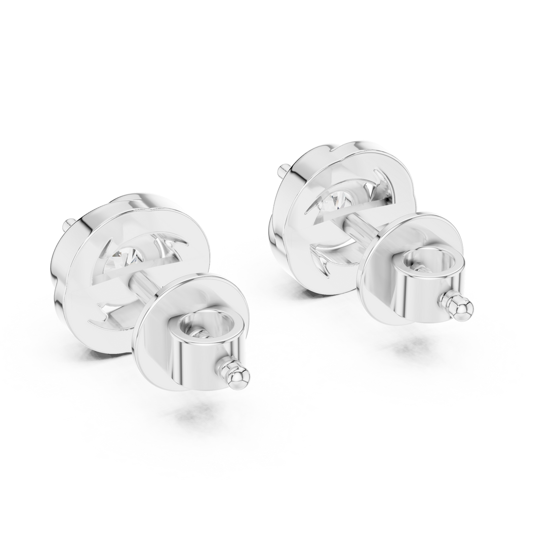 Twisted Ribbon Round Cut Diamond Studs