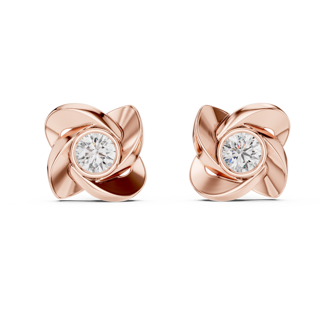 Aura Sculpted Bloom Diamond Studs