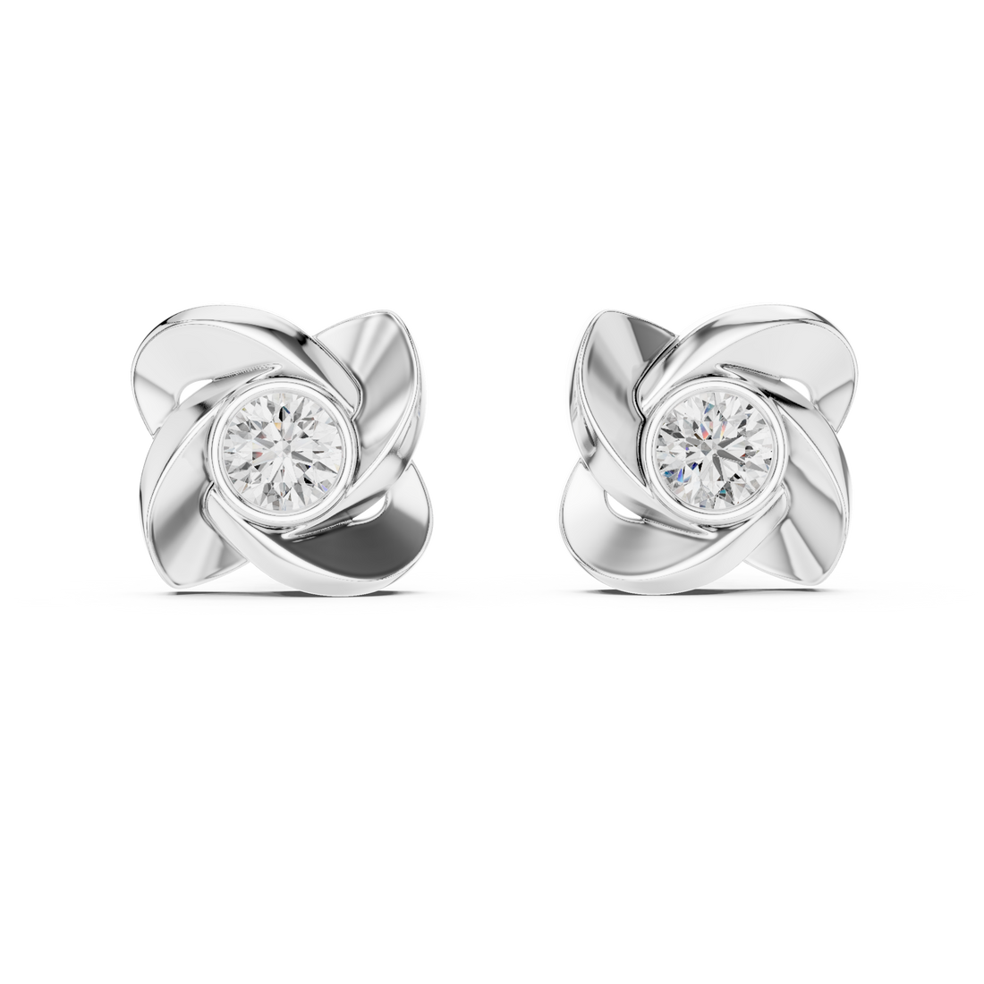 Aura Sculpted Bloom Diamond Studs