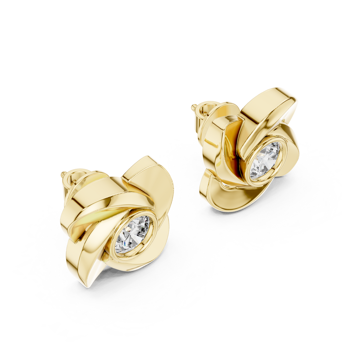 Aura Sculpted Bloom Diamond Studs