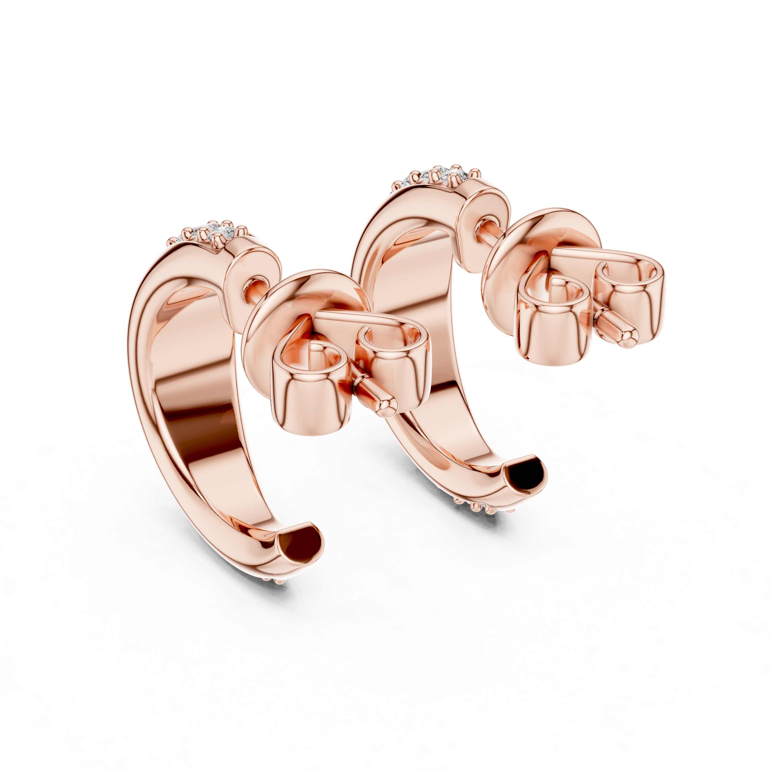 Graduated Pave Diamond Hoop Earrings