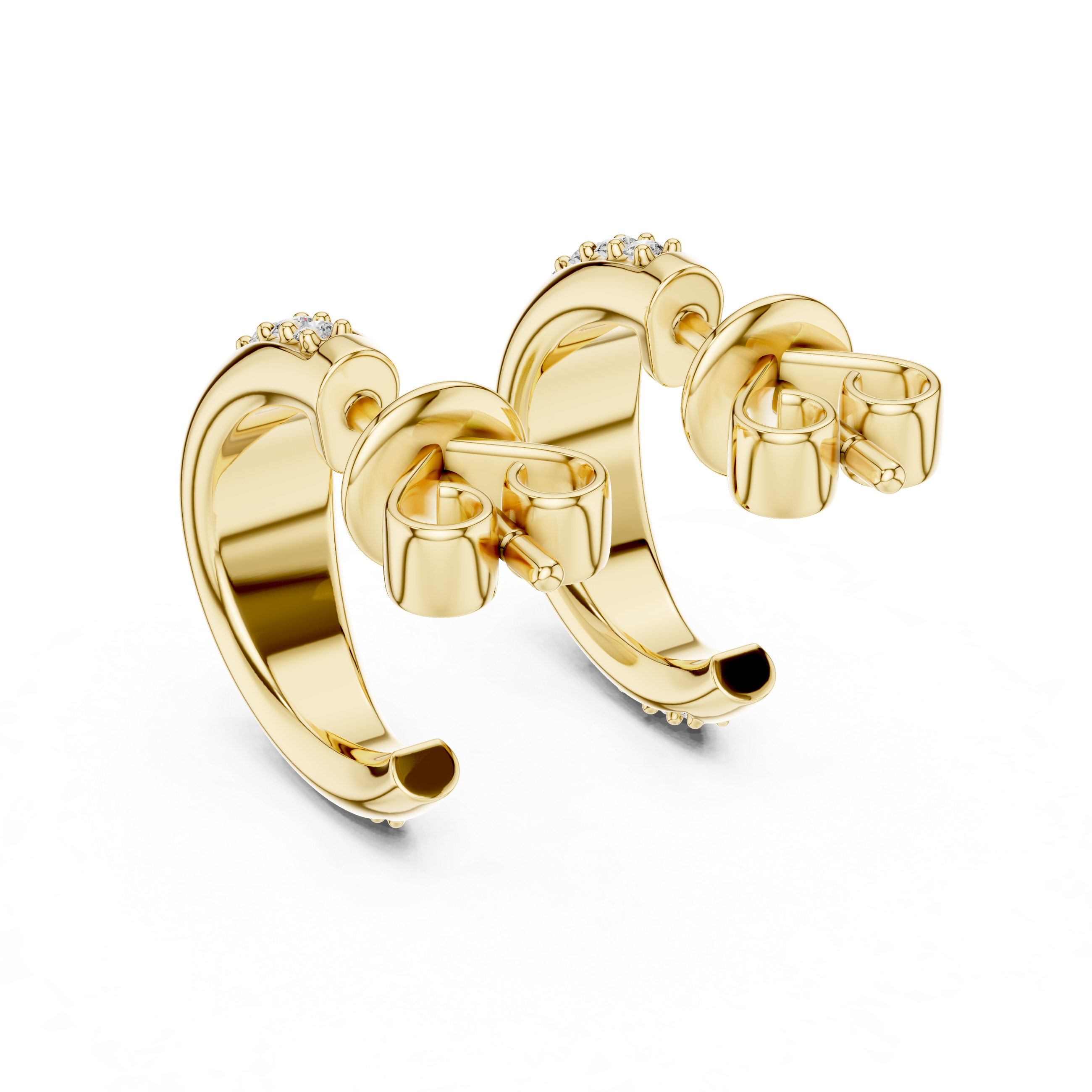 Graduated Pave Diamond Hoop Earrings