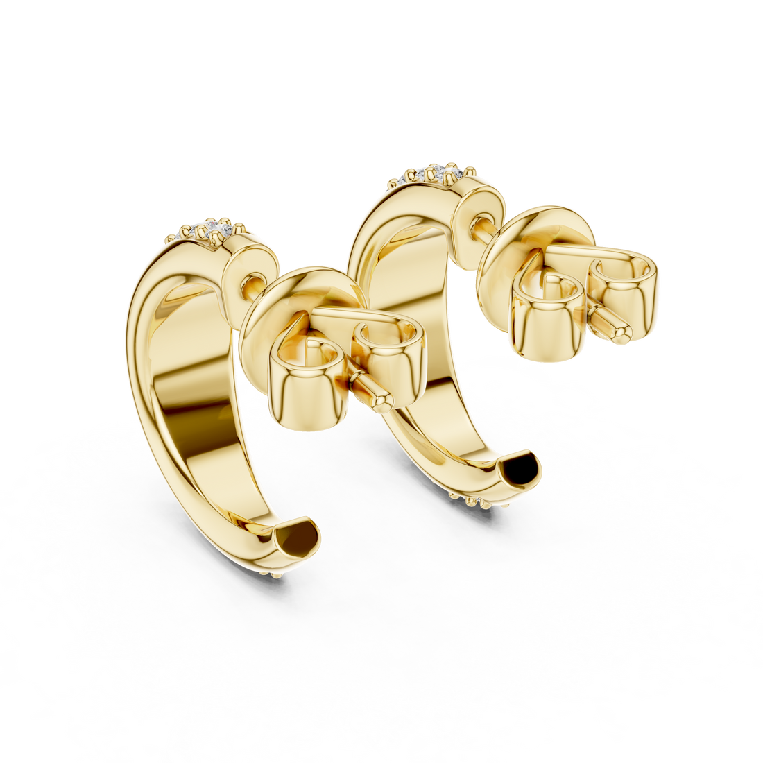Graduated Pave Diamond Hoop Earrings